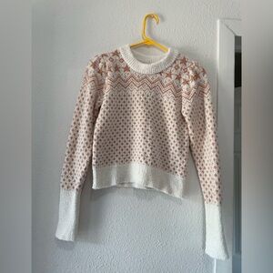 Freshman Cream and Brown Patterned Sweater